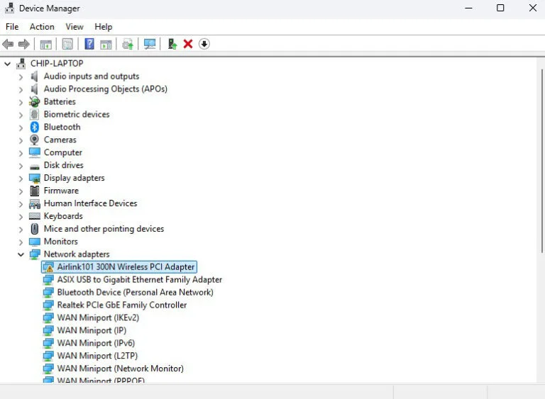 Network Adapter Not Recognized in Device Manager