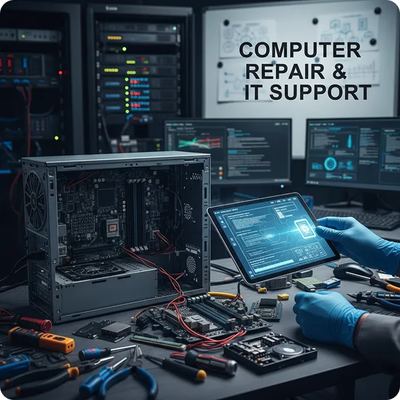 Fast, reliable computer repair and IT support from certified technicians. From professional computer repair to custom and gaming PC support, we fix issues right the first time. Our computer service technicians in Calgary and Edmonton follow a transparent process to resolve problems quickly and keep your systems running smoothly with minimal downtime.